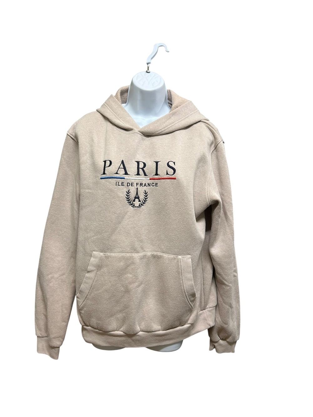 Paris France Neutral Hoodie Pullover Sweatshirt Size XL